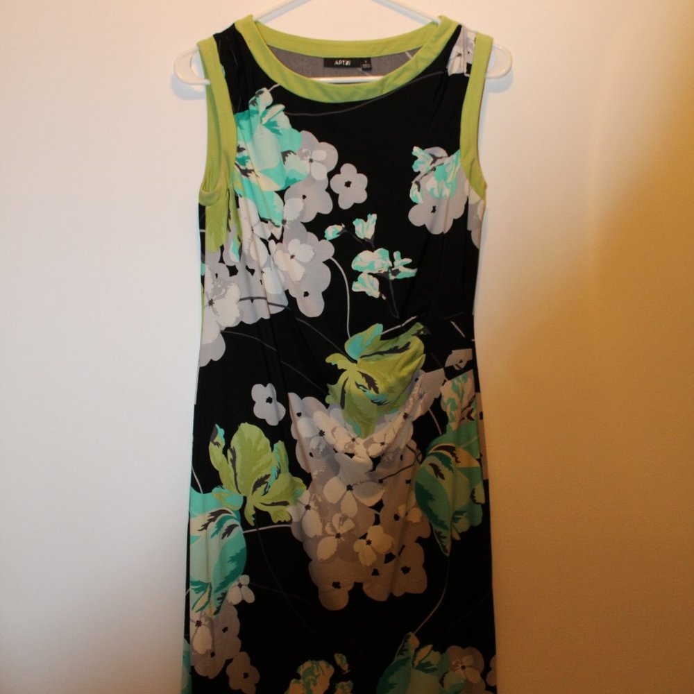 Business Casual, Formal Black and Flower Printed Dress